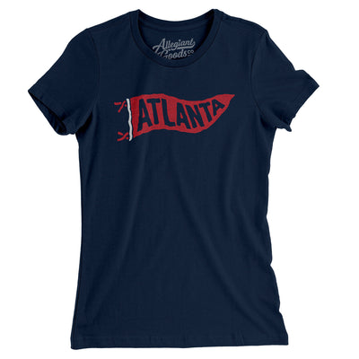 Atlanta Pennant Women's T-Shirt-Midnight Navy-Allegiant Goods Co. Vintage Sports Apparel