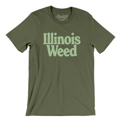 Illinois Weed Men/Unisex T-Shirt-Military Green-Allegiant Goods Co. Vintage Sports Apparel