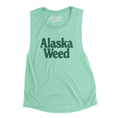 Alaska Weed Women's Flowey Scoopneck Muscle Tank-Mint-Allegiant Goods Co. Vintage Sports Apparel