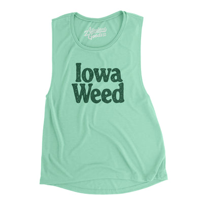 Iowa Weed Women's Flowey Scoopneck Muscle Tank-Mint-Allegiant Goods Co. Vintage Sports Apparel