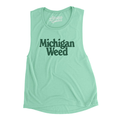 Michigan Weed Women's Flowey Scoopneck Muscle Tank-Mint-Allegiant Goods Co. Vintage Sports Apparel