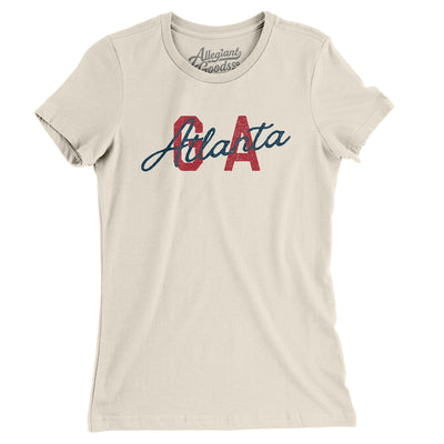 Atlanta Ga Overprinted Women's T-Shirt-Natural-Allegiant Goods Co. Vintage Sports Apparel