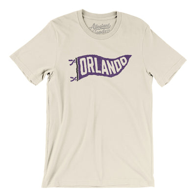 Orlando Pennant Men/Unisex T-Shirt-Natural-Allegiant Goods Co. Vintage Sports Apparel