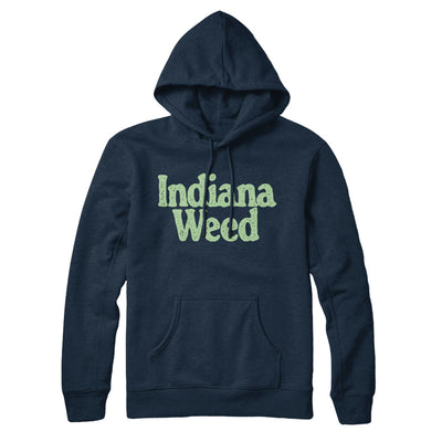 Indiana Weed Hoodie-Navy Blue-Allegiant Goods Co. Vintage Sports Apparel