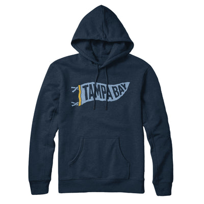 Tampa Bay Pennant Hoodie-Navy Blue-Allegiant Goods Co. Vintage Sports Apparel