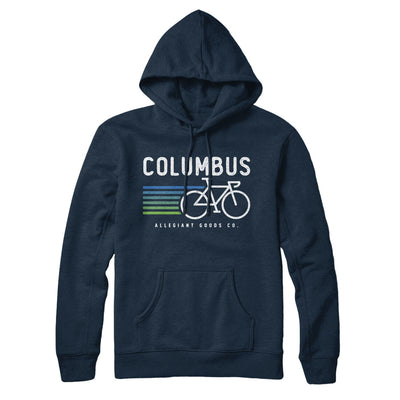 Columbus Cycling Hoodie-Navy Blue-Allegiant Goods Co. Vintage Sports Apparel