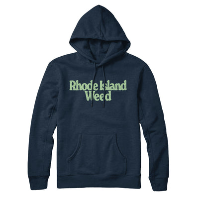 Rhode Island Weed Hoodie-Navy Blue-Allegiant Goods Co. Vintage Sports Apparel