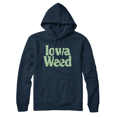 Iowa Weed Hoodie-Navy Blue-Allegiant Goods Co. Vintage Sports Apparel