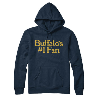 Buffalo's Number 1 Fan Hoodie-Navy Blue-Allegiant Goods Co. Vintage Sports Apparel