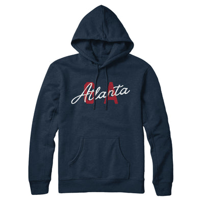 Atlanta Ga Overprinted Hoodie-Navy Blue-Allegiant Goods Co. Vintage Sports Apparel