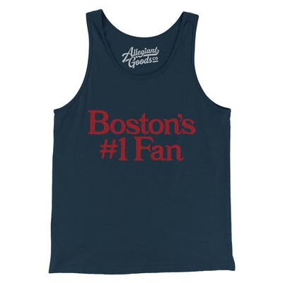 Boston's Number 1 Fan Men/Unisex Tank Top-Navy-Allegiant Goods Co. Vintage Sports Apparel