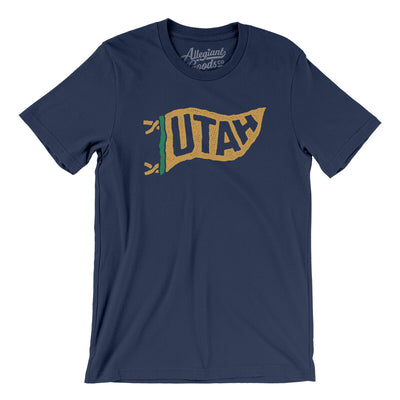 Utah Pennant Men/Unisex T-Shirt-Navy-Allegiant Goods Co. Vintage Sports Apparel