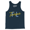 Tampa Fl Overprinted Men/Unisex Tank Top-Navy-Allegiant Goods Co. Vintage Sports Apparel