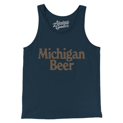 Michigan Beer Men/Unisex Tank Top-Navy-Allegiant Goods Co. Vintage Sports Apparel