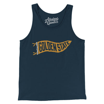 Golden State Pennant Men/Unisex Tank Top-Navy-Allegiant Goods Co. Vintage Sports Apparel