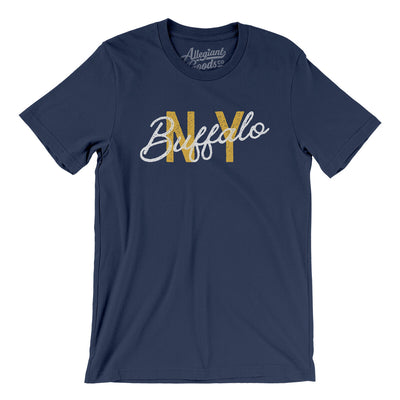 Buffalo Ny Overprinted Men/Unisex T-Shirt-Navy-Allegiant Goods Co. Vintage Sports Apparel