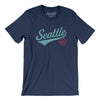 Seattle Vintage Script Men/Unisex T-Shirt-Navy-Allegiant Goods Co. Vintage Sports Apparel