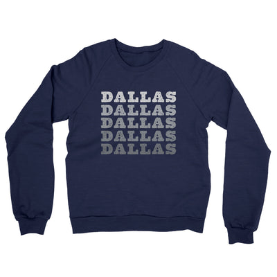 Dallas Repeat Midweight French Terry Crewneck Sweatshirt-Navy-Allegiant Goods Co. Vintage Sports Apparel