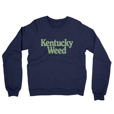 Kentucky Weed Midweight French Terry Crewneck Sweatshirt-Navy-Allegiant Goods Co. Vintage Sports Apparel