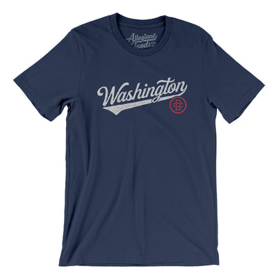 Washington Dc Vintage Script Men/Unisex T-Shirt-Navy-Allegiant Goods Co. Vintage Sports Apparel