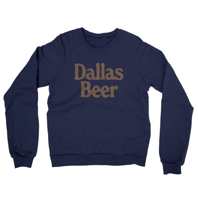 Dallas Beer Midweight French Terry Crewneck Sweatshirt-Navy-Allegiant Goods Co. Vintage Sports Apparel