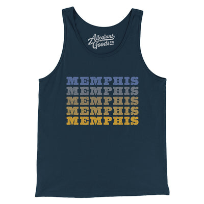 Memphis Repeat Men/Unisex Tank Top-Navy-Allegiant Goods Co. Vintage Sports Apparel