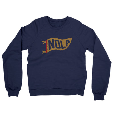 Nola Pennant Midweight French Terry Crewneck Sweatshirt-Navy-Allegiant Goods Co. Vintage Sports Apparel