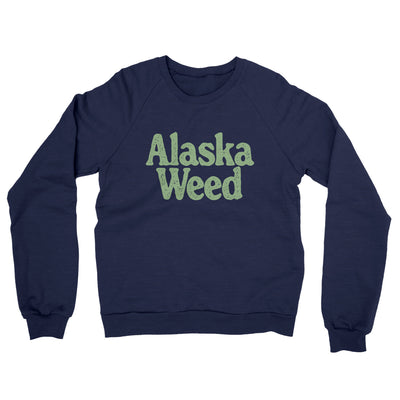 Alaska Weed Midweight French Terry Crewneck Sweatshirt-Navy-Allegiant Goods Co. Vintage Sports Apparel