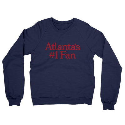 Atlanta's Number 1 Fan Midweight French Terry Crewneck Sweatshirt-Navy-Allegiant Goods Co. Vintage Sports Apparel