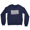 Pennsylvania State Shape Text Midweight French Terry Crewneck Sweatshirt-Navy-Allegiant Goods Co. Vintage Sports Apparel