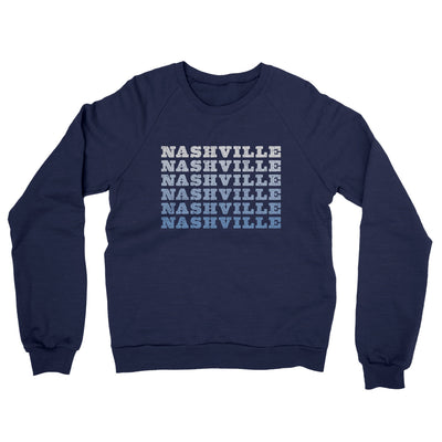 Nashville Repeat Midweight French Terry Crewneck Sweatshirt-Navy-Allegiant Goods Co. Vintage Sports Apparel