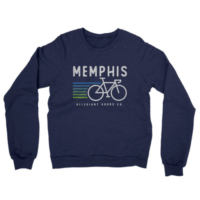 Memphis Cycling Midweight French Terry Crewneck Sweatshirt-Navy-Allegiant Goods Co. Vintage Sports Apparel