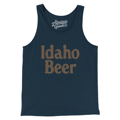 Idaho Beer Men/Unisex Tank Top-Navy-Allegiant Goods Co. Vintage Sports Apparel