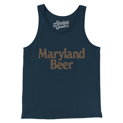 Maryland Beer Men/Unisex Tank Top-Navy-Allegiant Goods Co. Vintage Sports Apparel