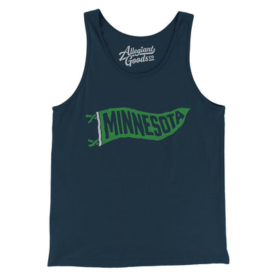 Minnesota Pennant Men/Unisex Tank Top-Navy-Allegiant Goods Co. Vintage Sports Apparel