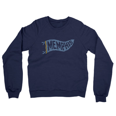 Memphis Pennant Midweight French Terry Crewneck Sweatshirt-Navy-Allegiant Goods Co. Vintage Sports Apparel