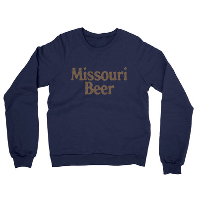 Missouri Beer Midweight French Terry Crewneck Sweatshirt-Navy-Allegiant Goods Co. Vintage Sports Apparel