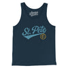 St Pete Vintage Script Men/Unisex Tank Top-Navy-Allegiant Goods Co. Vintage Sports Apparel