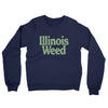 Illinois Weed Midweight French Terry Crewneck Sweatshirt-Navy-Allegiant Goods Co. Vintage Sports Apparel