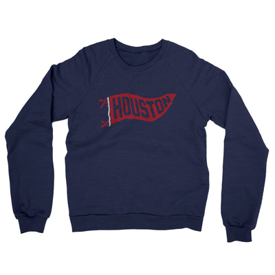 Houston Pennant Midweight French Terry Crewneck Sweatshirt-Navy-Allegiant Goods Co. Vintage Sports Apparel