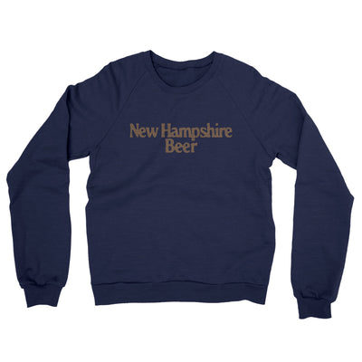 New Hampshire Beer Midweight French Terry Crewneck Sweatshirt-Navy-Allegiant Goods Co. Vintage Sports Apparel