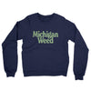 Michigan Weed Midweight French Terry Crewneck Sweatshirt-Navy-Allegiant Goods Co. Vintage Sports Apparel