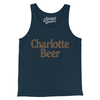 Charlotte Beer Men/Unisex Tank Top-Navy-Allegiant Goods Co. Vintage Sports Apparel