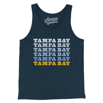 Tampa Bay Repeat Men/Unisex Tank Top-Navy-Allegiant Goods Co. Vintage Sports Apparel