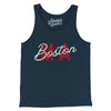 Boston Ma Overprint Overprinted Men/Unisex Tank Top-Navy-Allegiant Goods Co. Vintage Sports Apparel