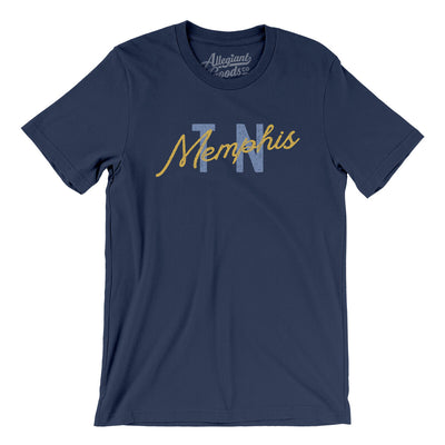 Memphis Tn Overprinted Men/Unisex T-Shirt-Navy-Allegiant Goods Co. Vintage Sports Apparel