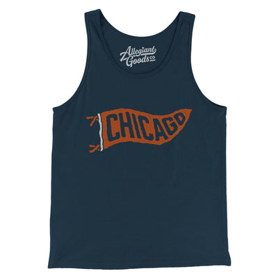 Chicago Pennant Men/Unisex Tank Top-Navy-Allegiant Goods Co. Vintage Sports Apparel