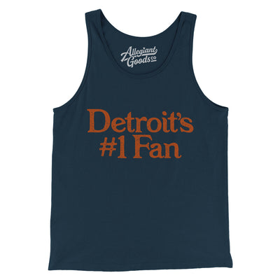 Detroit's Number 1 Fan Men/Unisex Tank Top-Navy-Allegiant Goods Co. Vintage Sports Apparel