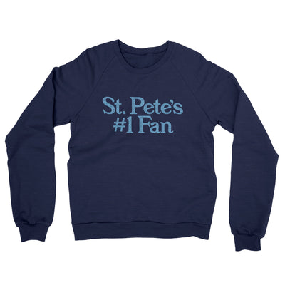 St Pete's Number 1 Fan Midweight French Terry Crewneck Sweatshirt-Navy-Allegiant Goods Co. Vintage Sports Apparel