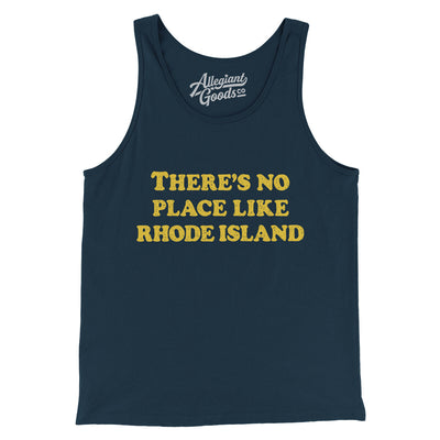 There's No Place Like Rhode Island Men/Unisex Tank Top-Navy-Allegiant Goods Co. Vintage Sports Apparel